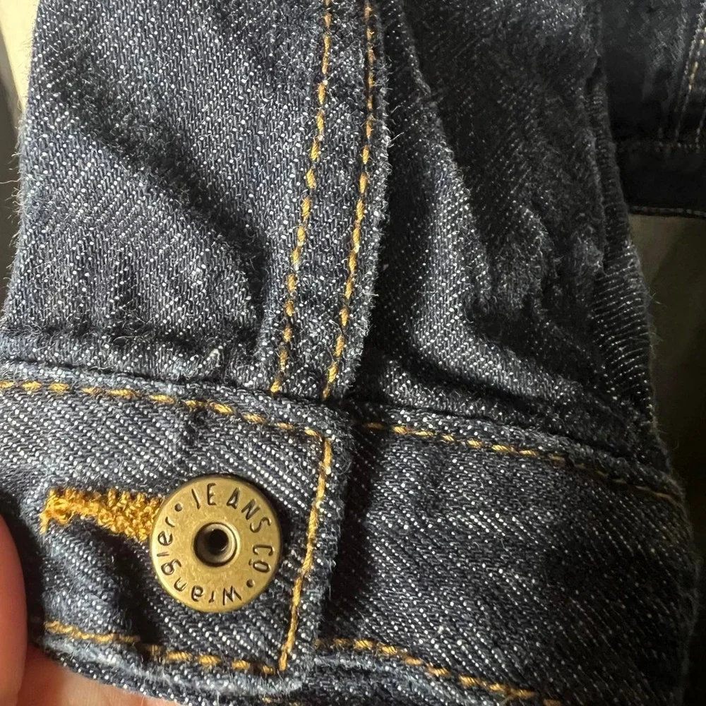 Wrangler Classic Trucker Denim Jacket Western Cowboy Dark Wash Jean Coat Size 2T